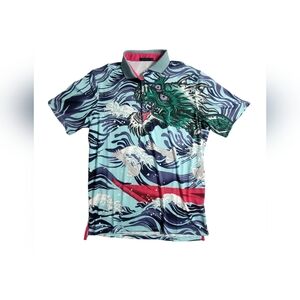 Greyson Polo Shirt Mens Large Mythical Sea Monster New Golf